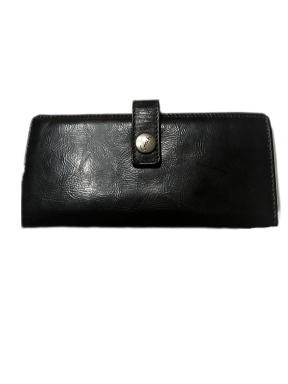 CoachVintage EUC Black Leather Continental Checkbook Holder /Walket